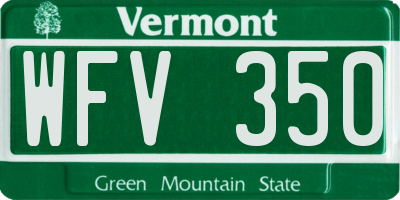 VT license plate WFV350