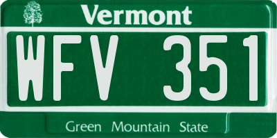 VT license plate WFV351