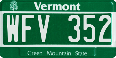 VT license plate WFV352