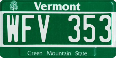 VT license plate WFV353