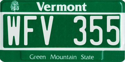 VT license plate WFV355