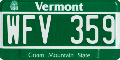 VT license plate WFV359