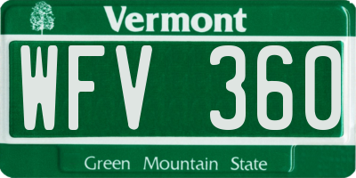 VT license plate WFV360