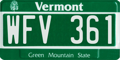 VT license plate WFV361