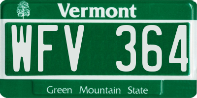VT license plate WFV364
