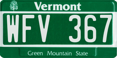 VT license plate WFV367