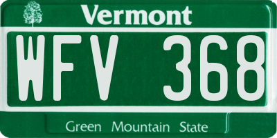 VT license plate WFV368