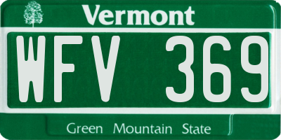 VT license plate WFV369