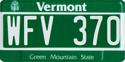 VT license plate WFV370