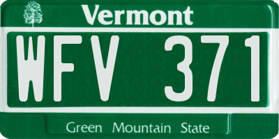 VT license plate WFV371