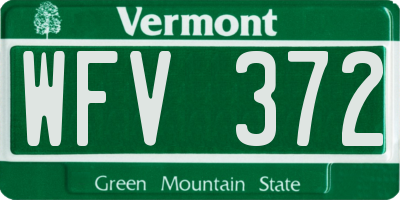 VT license plate WFV372