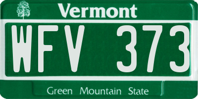 VT license plate WFV373