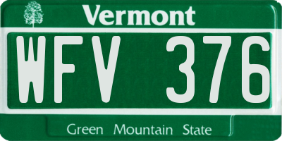 VT license plate WFV376