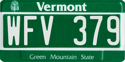 VT license plate WFV379