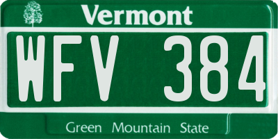 VT license plate WFV384
