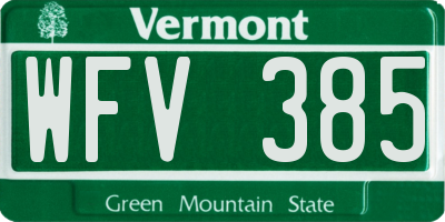 VT license plate WFV385