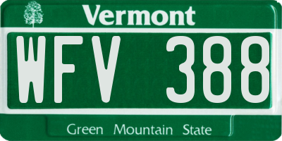 VT license plate WFV388