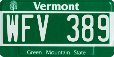 VT license plate WFV389