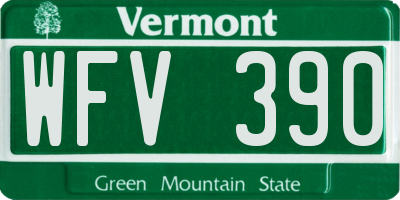 VT license plate WFV390