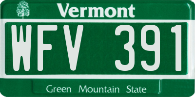 VT license plate WFV391