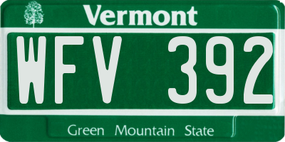 VT license plate WFV392