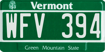 VT license plate WFV394