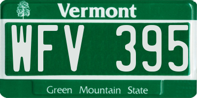 VT license plate WFV395