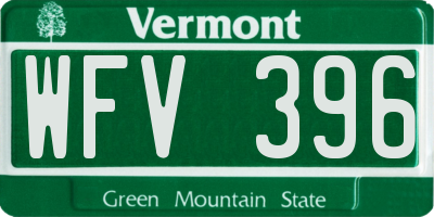 VT license plate WFV396