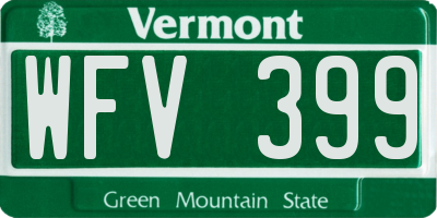 VT license plate WFV399