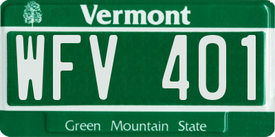 VT license plate WFV401
