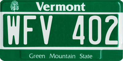 VT license plate WFV402
