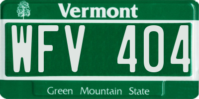 VT license plate WFV404