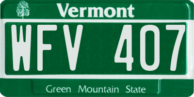 VT license plate WFV407