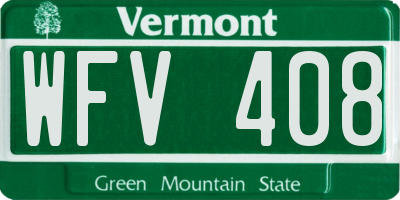 VT license plate WFV408