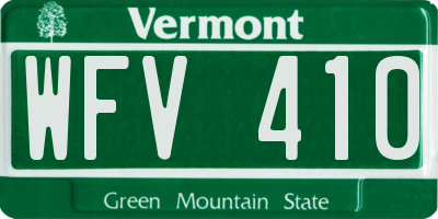 VT license plate WFV410
