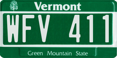 VT license plate WFV411