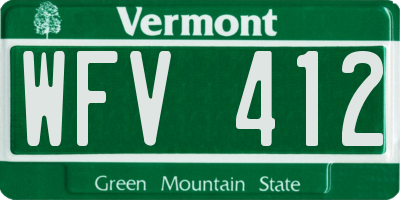 VT license plate WFV412