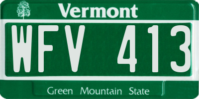 VT license plate WFV413