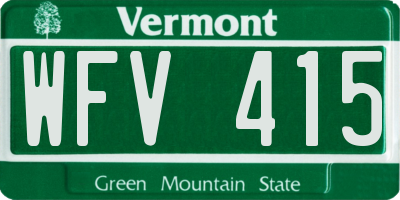 VT license plate WFV415