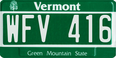 VT license plate WFV416