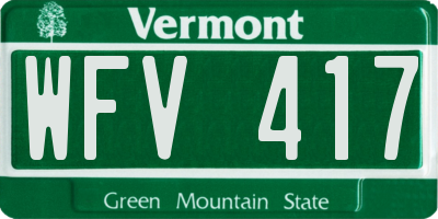 VT license plate WFV417