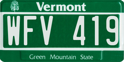 VT license plate WFV419