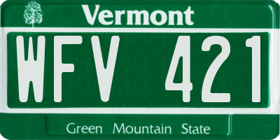 VT license plate WFV421