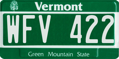 VT license plate WFV422