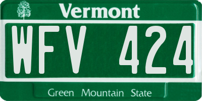 VT license plate WFV424