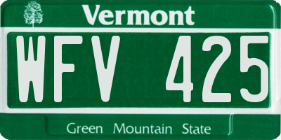 VT license plate WFV425