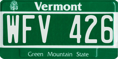 VT license plate WFV426