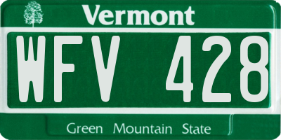 VT license plate WFV428