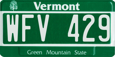 VT license plate WFV429