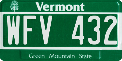 VT license plate WFV432